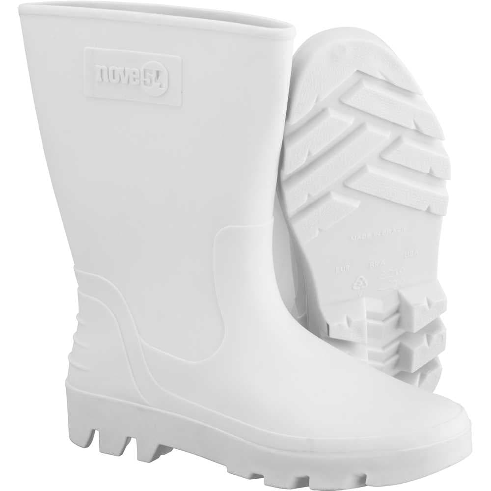 Bota de PVC branca, cano médio, sem forro, 37-1